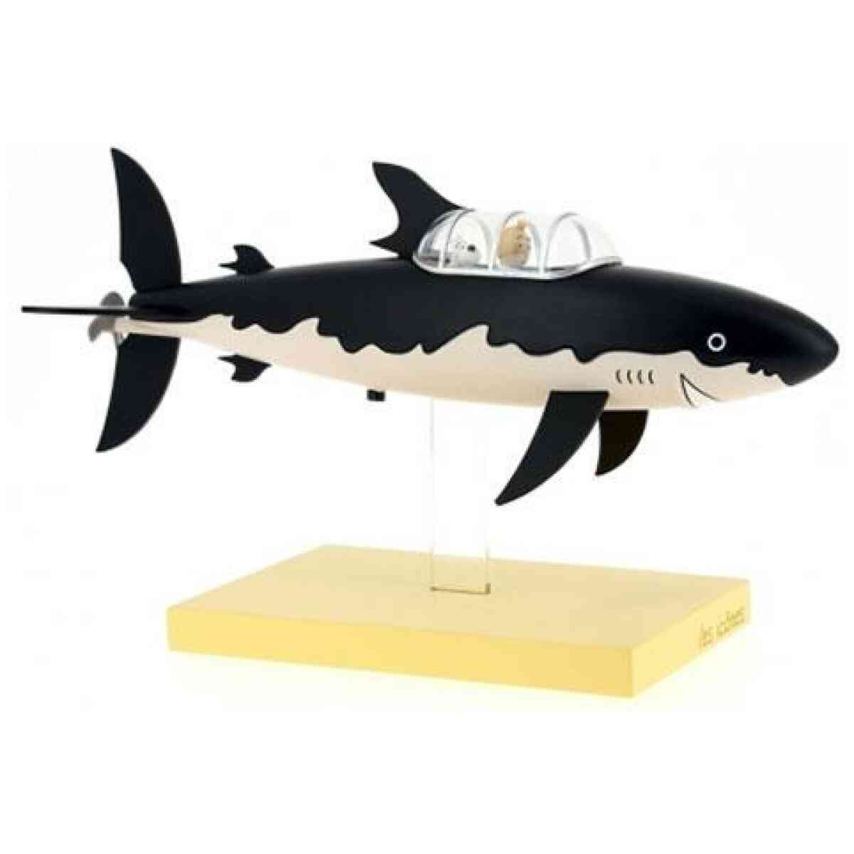 Tintin och Milou i ubåt - Staty i resin - L26,5 cm