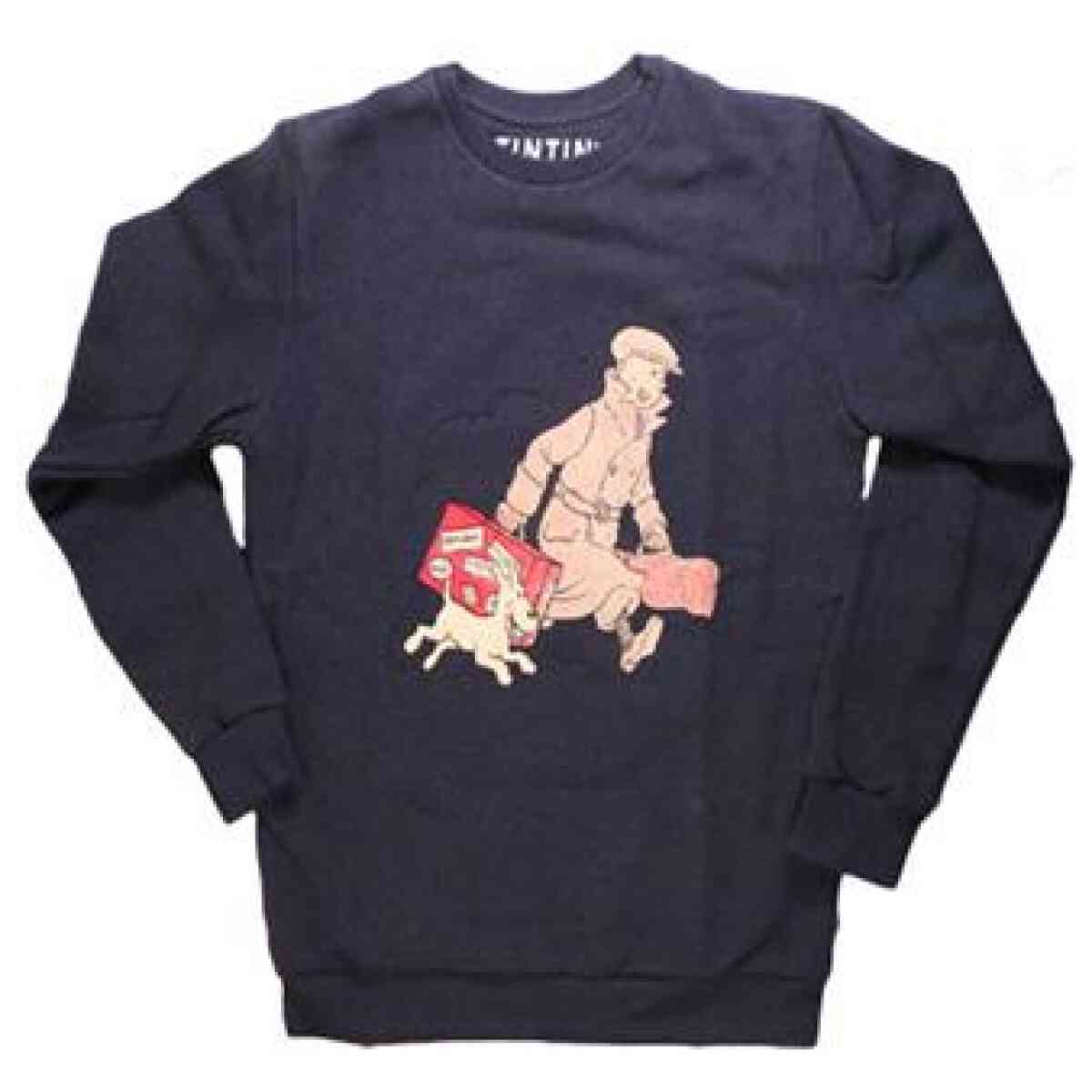 Sweatshirt Tintin och Milou med resväska - blå