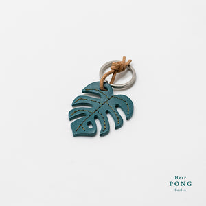 Mini Monstera Leaf Leather Keychain - Bild 3