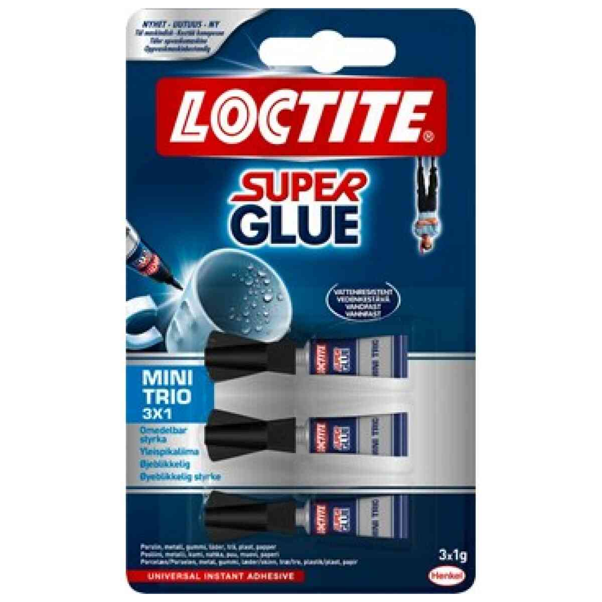 Snabblim Loctite superlim Mini Trio Universal 1g (3)