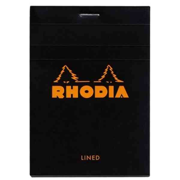 Rhodia head stapled pad black N°12 ruled