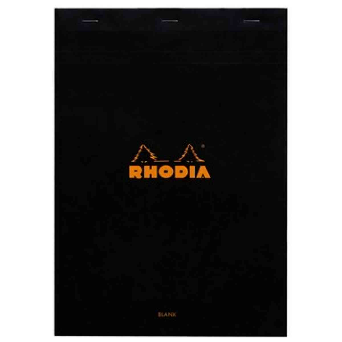 Rhodia head stapled pad black N°18 plain