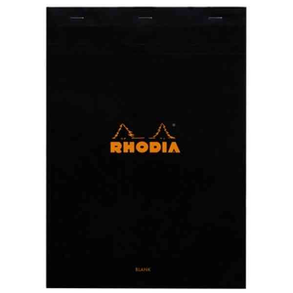 Rhodia head stapled pad black N°18 plain