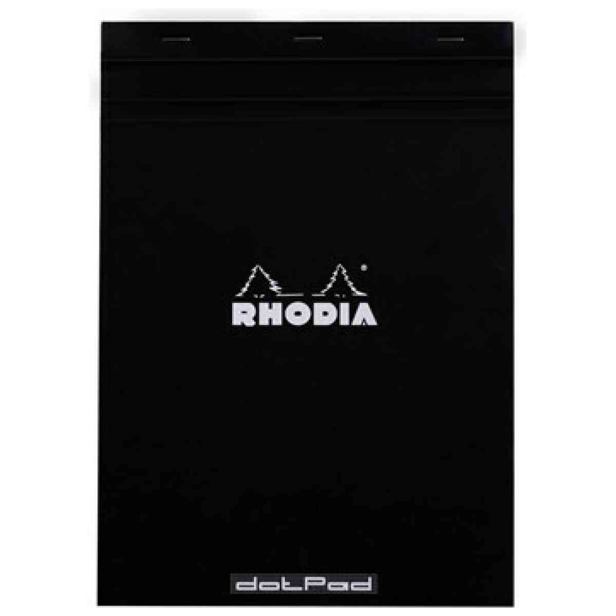 Rhodia head stapled pad black N°18 dotted