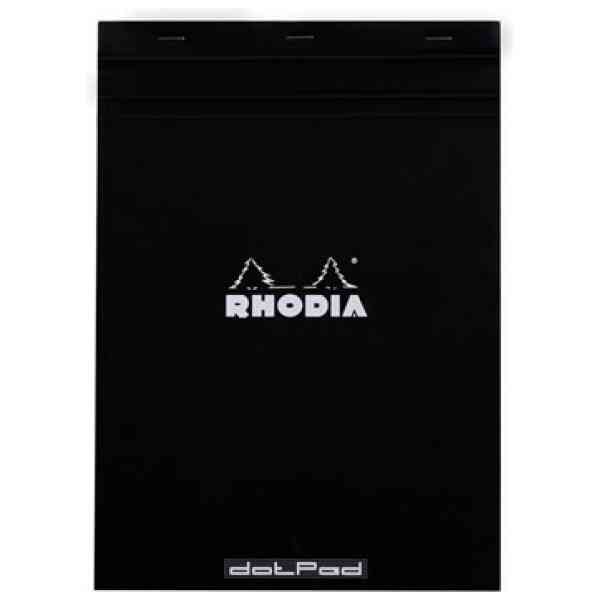 Rhodia head stapled pad black N°18 dotted
