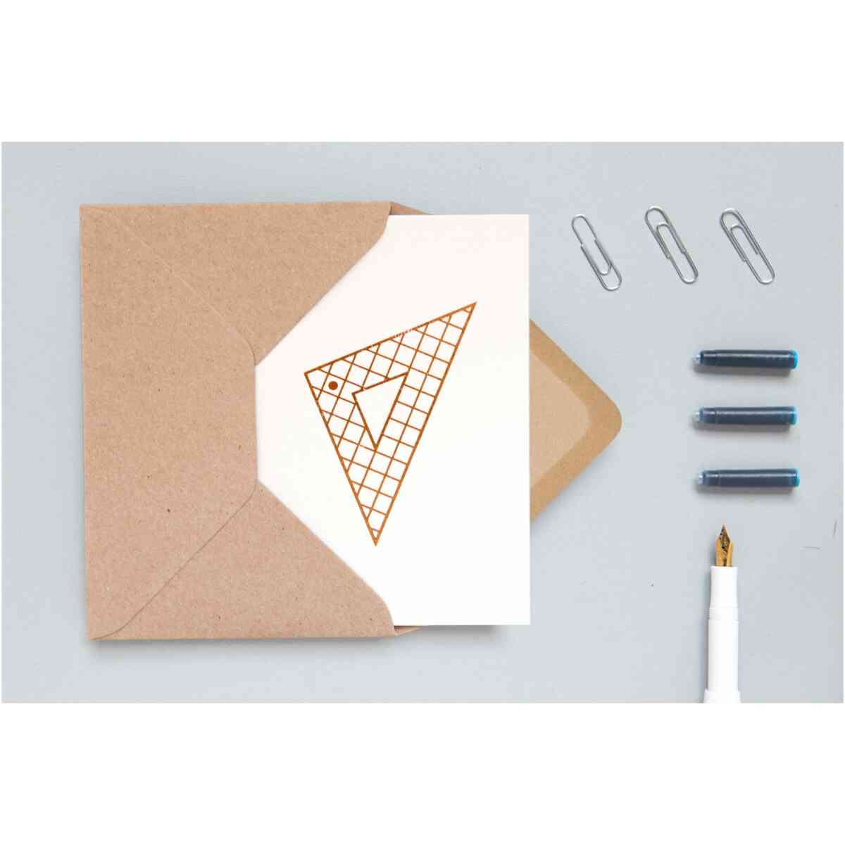 Set Square kort - koppar på sten