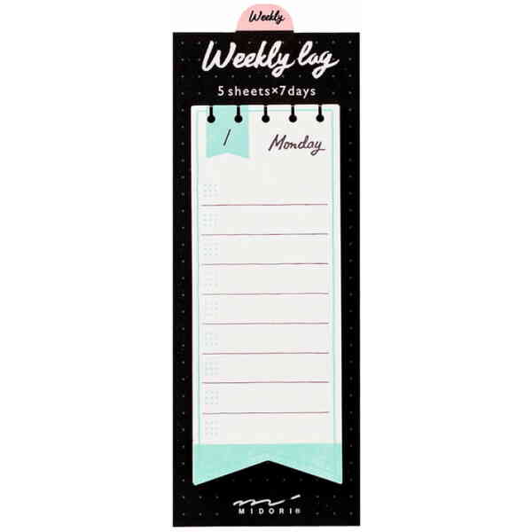 Sticky Notes Weekly Log Ribbon