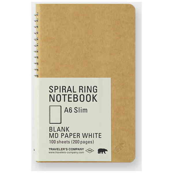 Traveler’s Notebook SPIRAL RING NOTEBOOK A6 Slim MD White