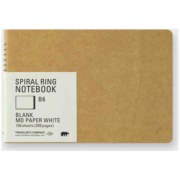 Traveler’s Notebook SPIRAL RING NOTEBOOK B6 MD White