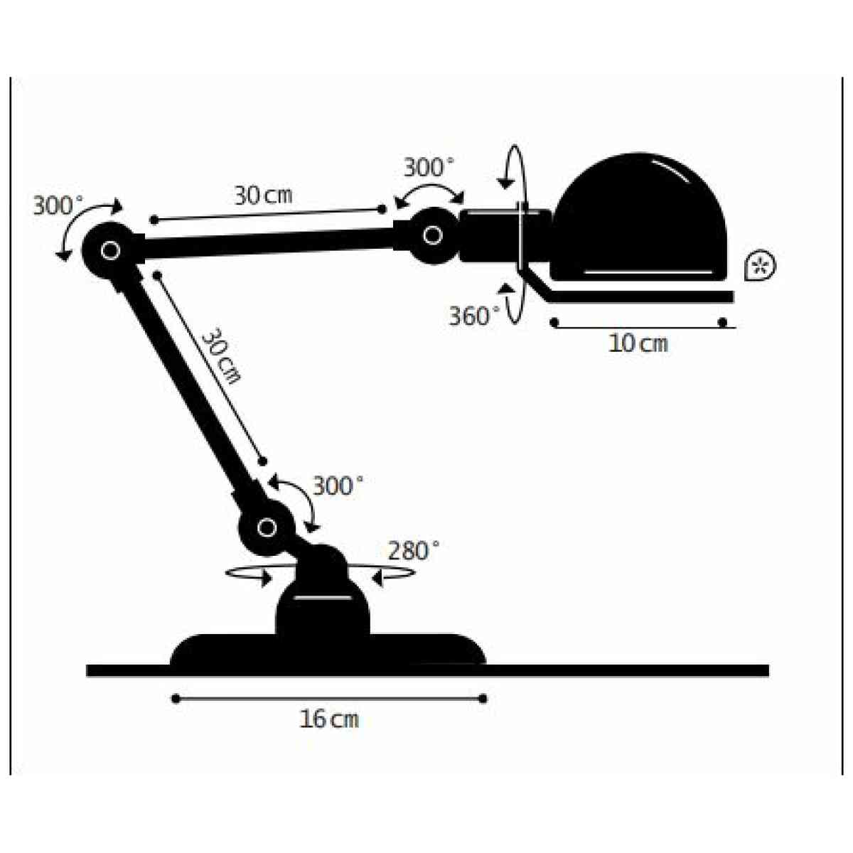 Jieldé Signal SI333 Bordslampa. 2 X 30 CM. VERT VESPA (Vespagrön) - Bild 2