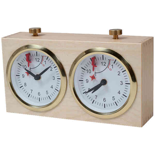 Wooden BHB chess clock without stand – Light Large