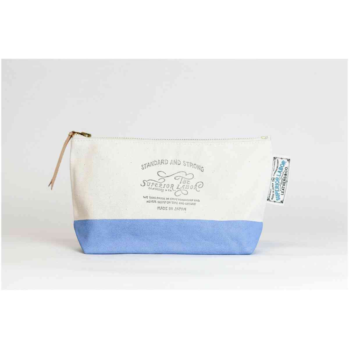 Cotton Canvas Pouch 03 Light Blue