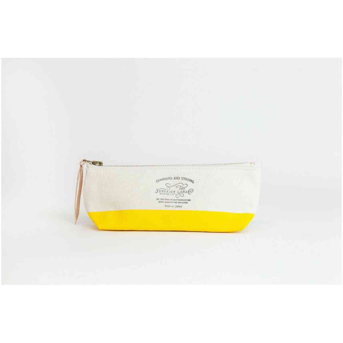 cotton canvas pouch shallow yellow