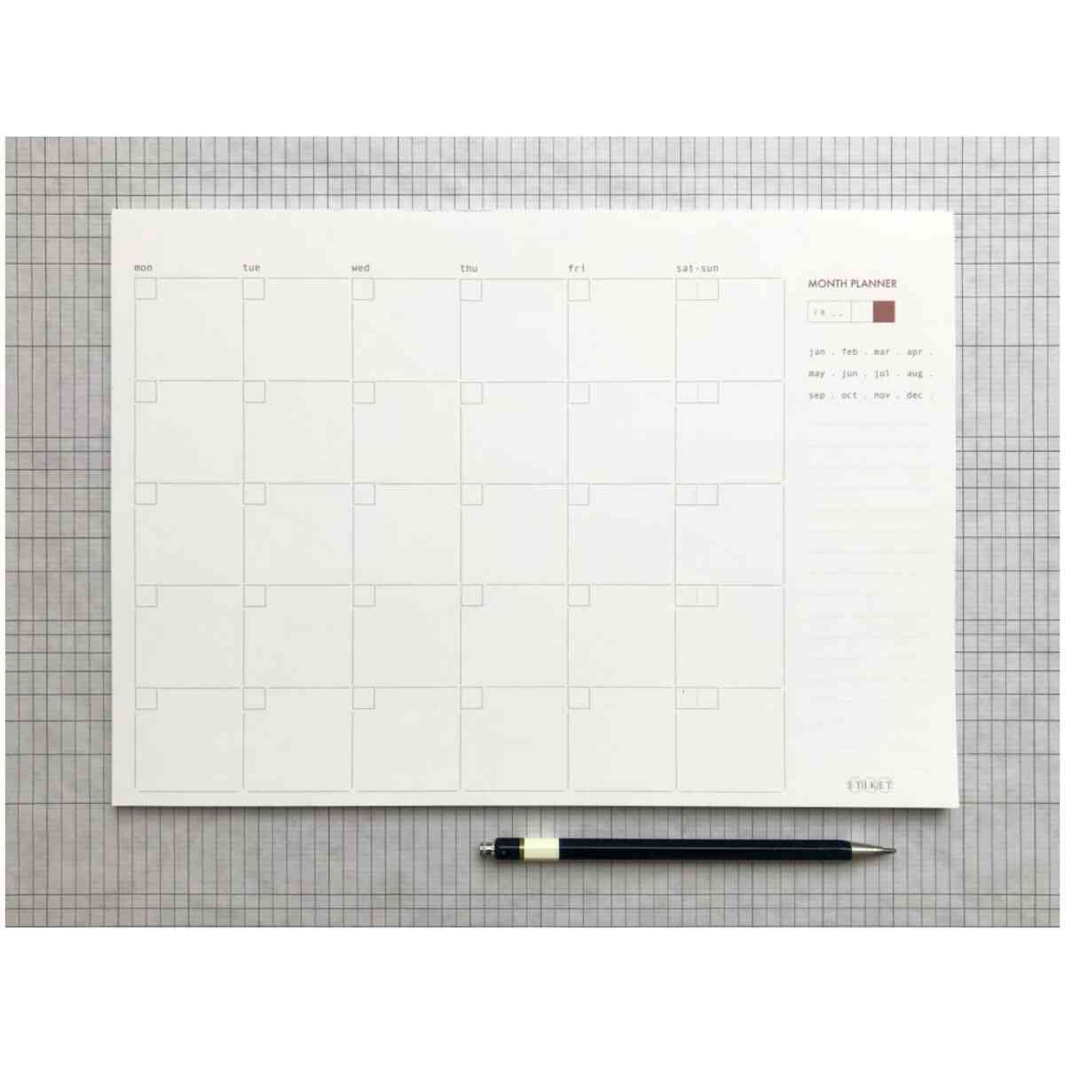 Etiket Month Planner