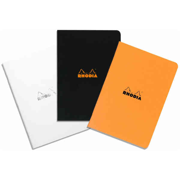 A5 Medium Size Side-Stapled Notebook Dotted Black
