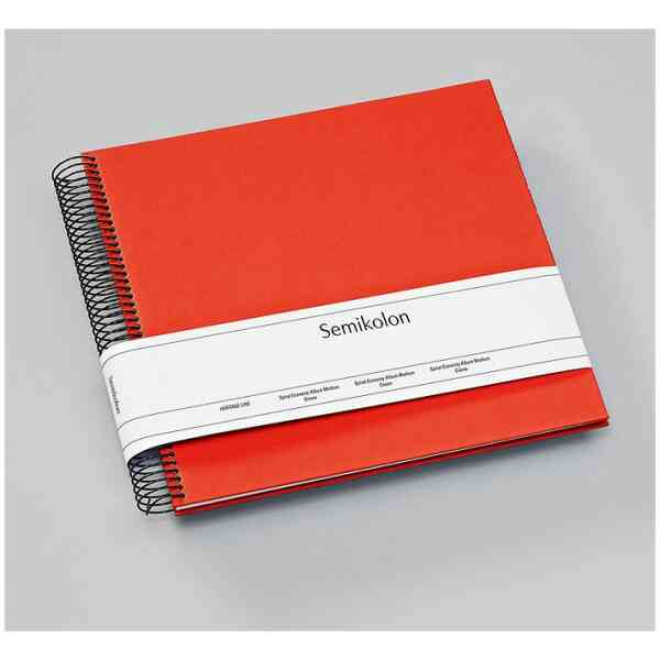 Spiralalbum ekonomi medium, benvit kartong, Orange