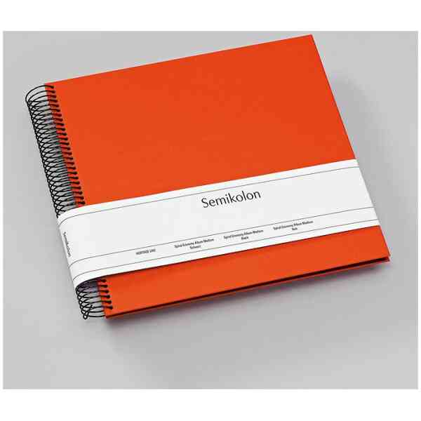 Spiralalbum Economy Medium, svart kartong, Orange