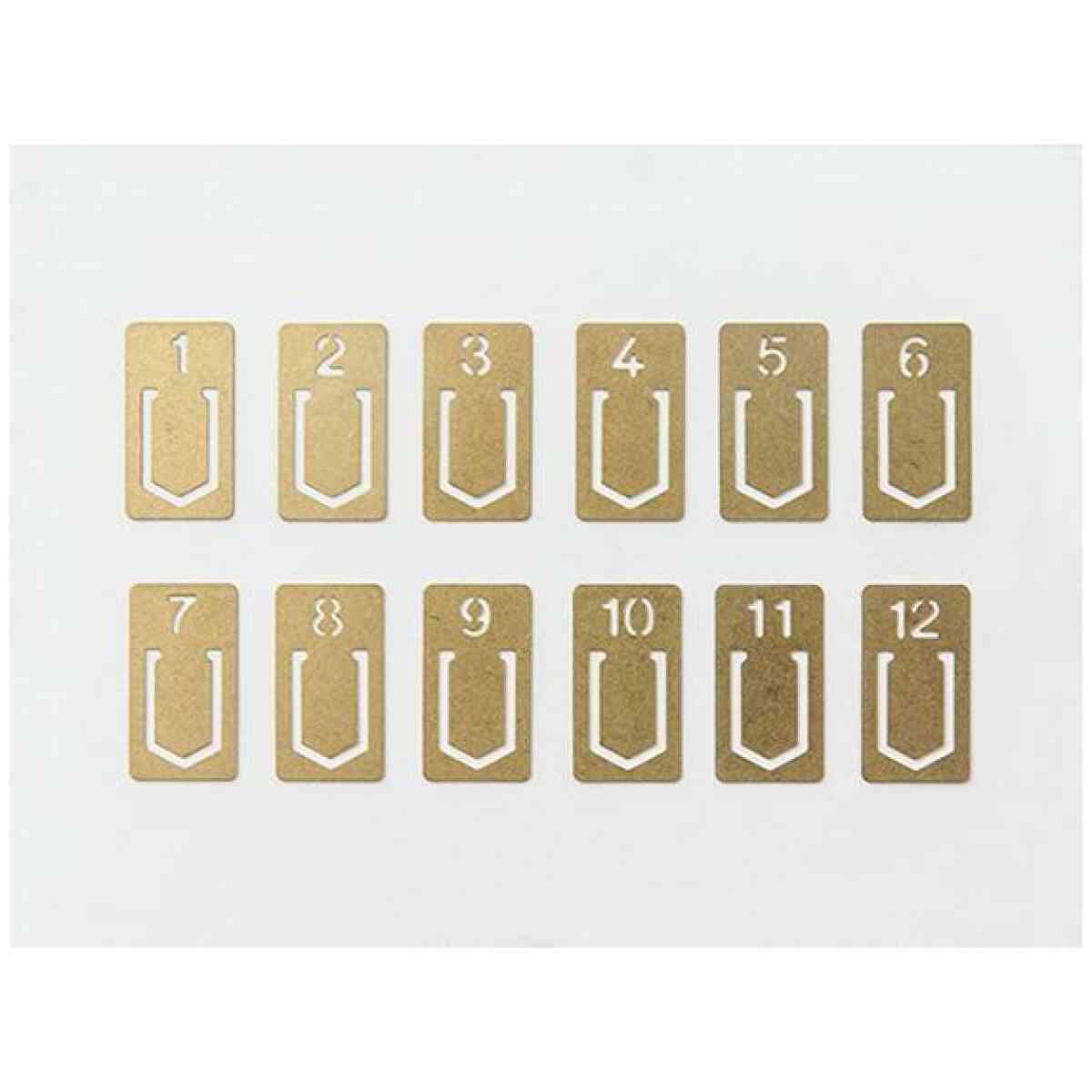 travelers company midori brass numbered clips 1
