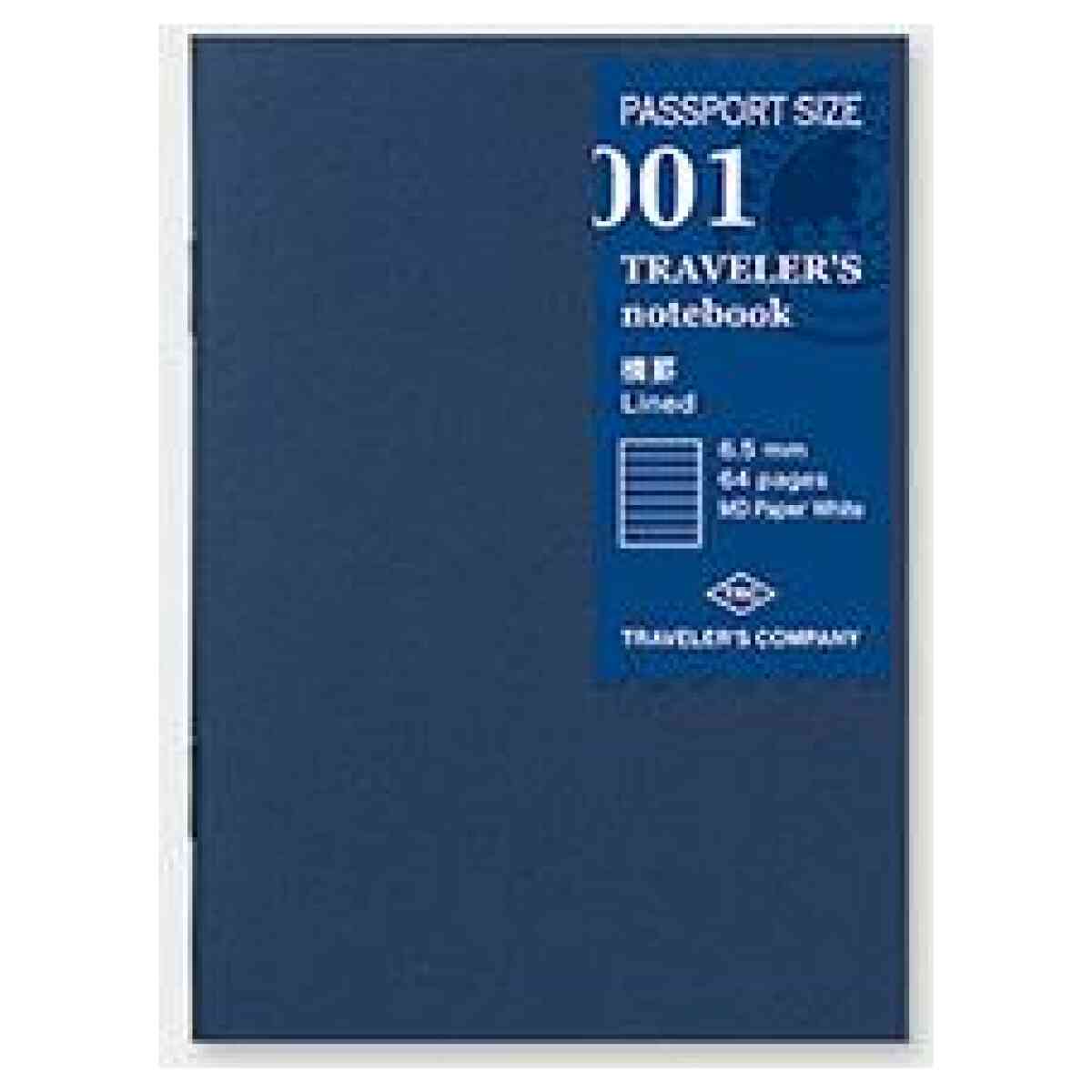 Traveler’s Notebook, 001. Lined Refill MD Passport Size