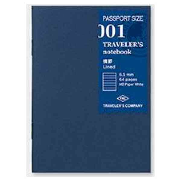 Traveler’s Notebook, 001. Lined Refill MD Passport Size