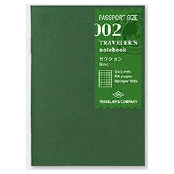 Traveler’s Notebook, 002. Grid Refill MD Passport Size