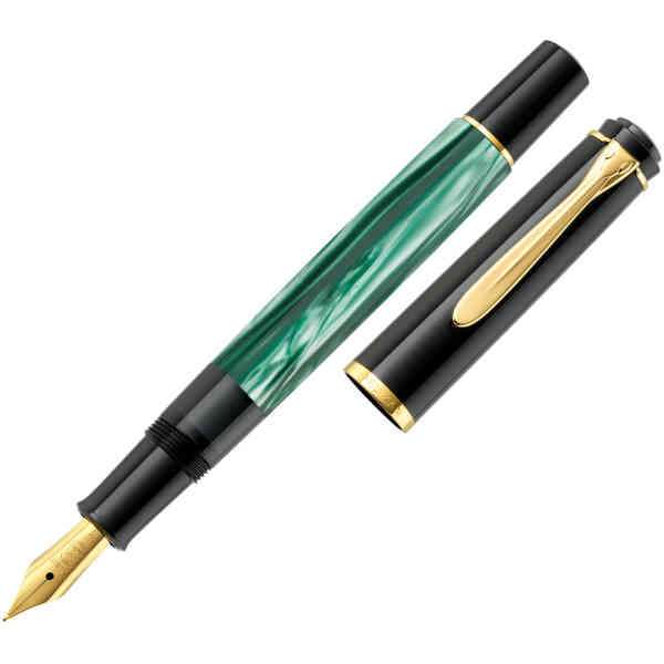 Pelikan Classic M200 Fountain Pen Piston Mechanism, Green-Marbled