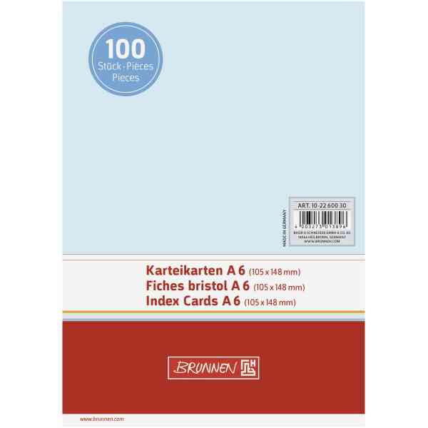 Skrivkort - A6 olinjerad x100, blå
