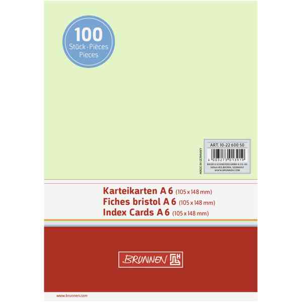 Skrivkort - A6 olinjerad x100, grön