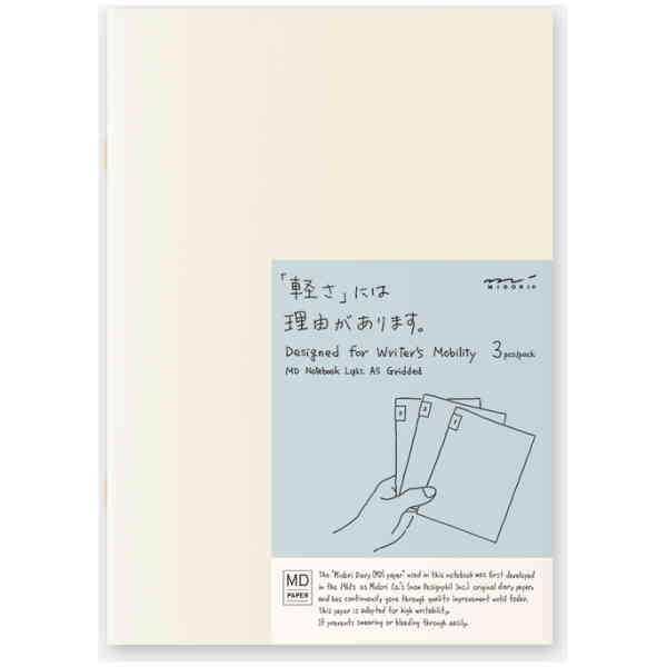 MD Light Notebook Light (A5) Grid 3pack