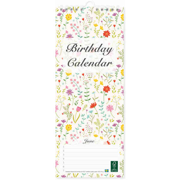 Paperstyle Birthday Calendar Wall