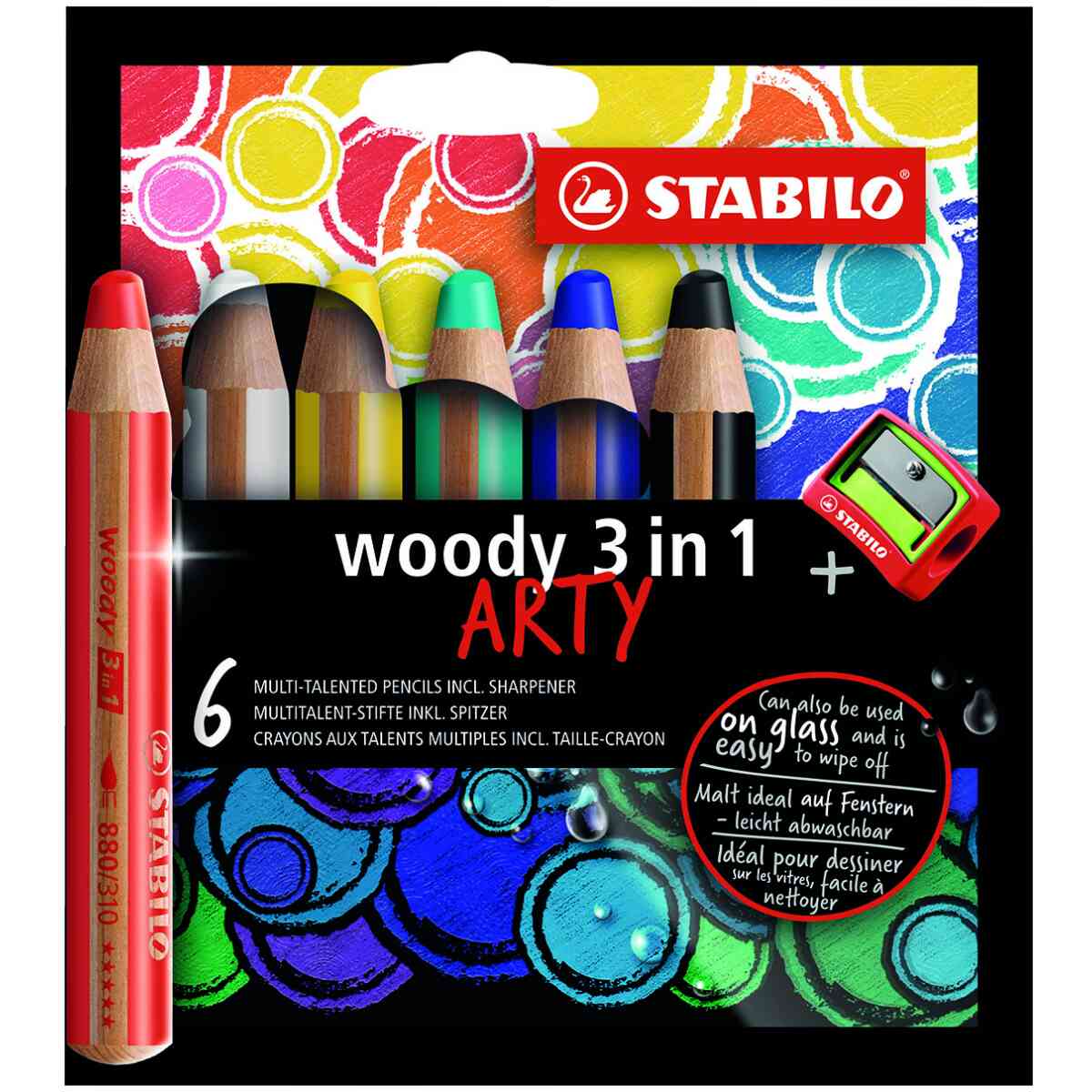 STABILO ARTY Woody Med Pennvässare 6 Pack
