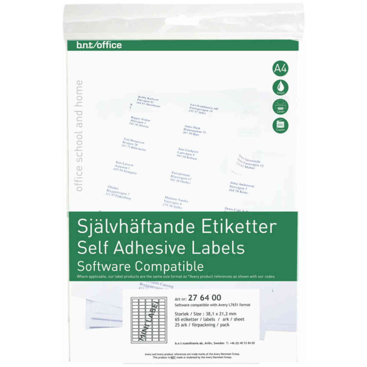 Kopierings & Laseretikett 38,1x21,2mm 25 Pack - Bild 2
