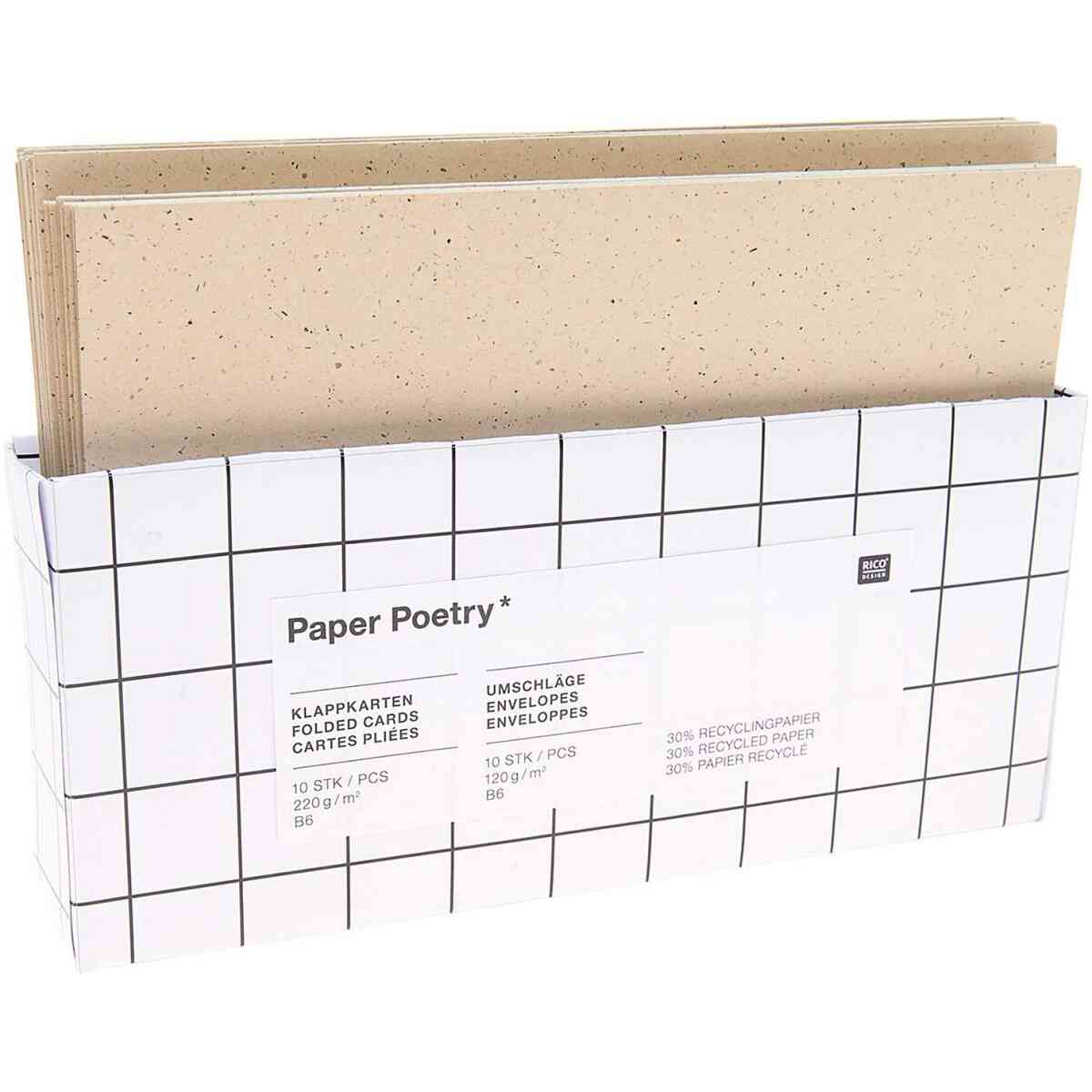 Card set B6, recycled paper cappuccino, FSC MIX