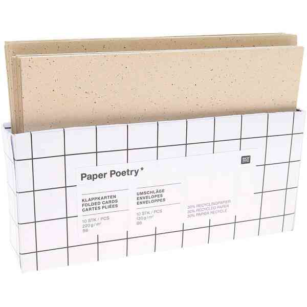 Card set B6, recycled paper cappuccino, FSC MIX
