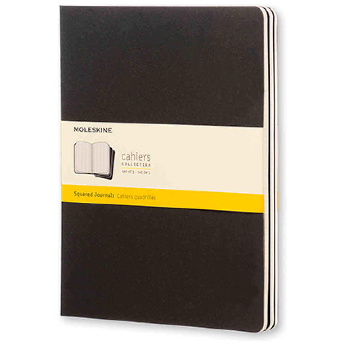 Cahier Journal Rutad XL Svart 3-Pack