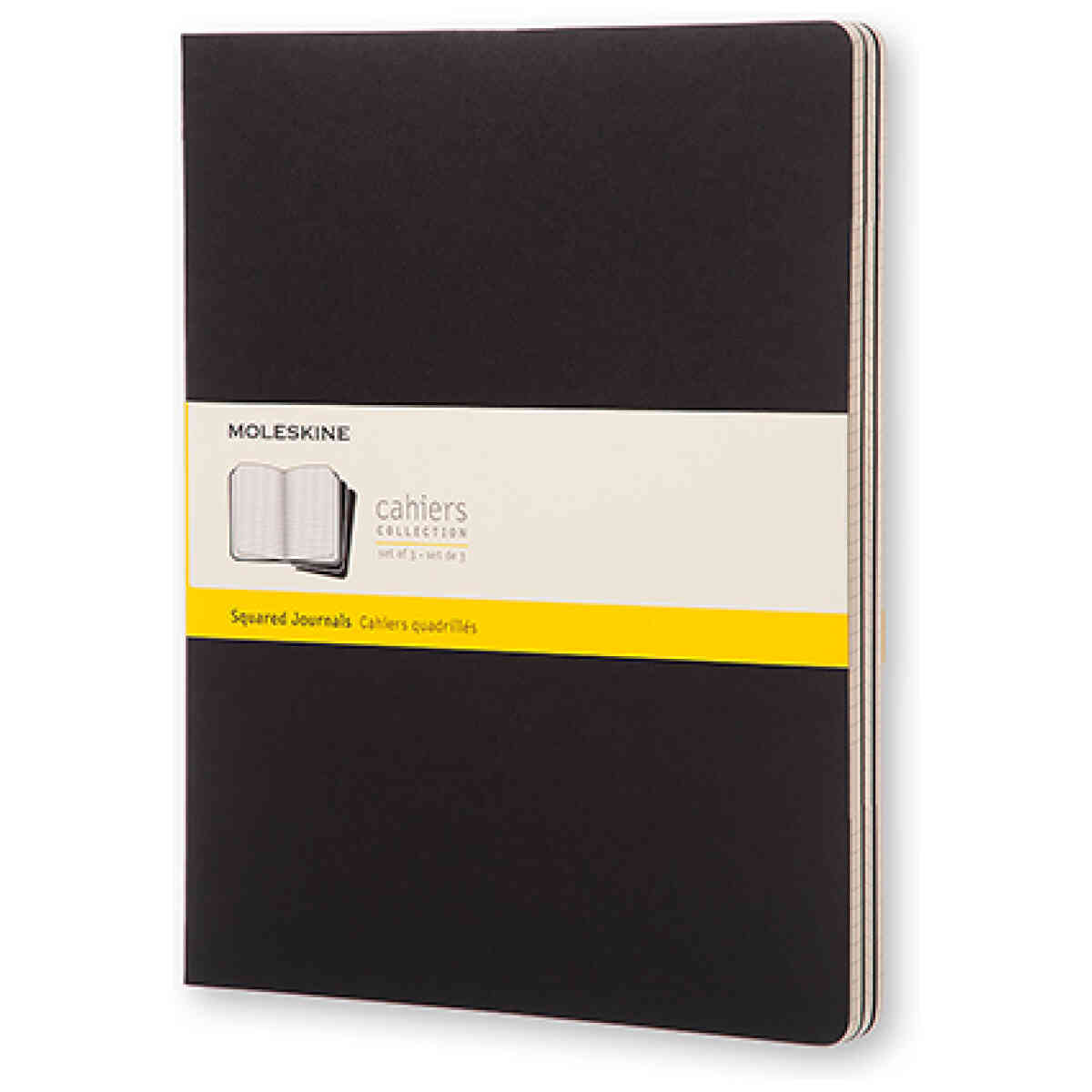 Cahier Journal Rutad XXL Svart 3-Pack