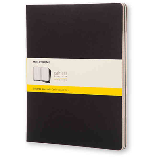 Cahier Journal Rutad XXL Svart 3-Pack