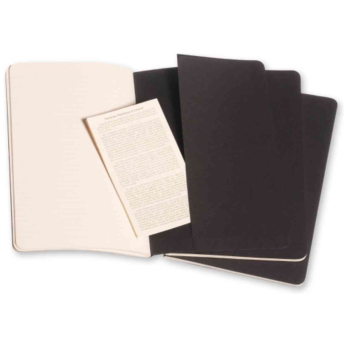 Cahier Journal Linjerad Pocket Svart 3-Pack - Bild 3