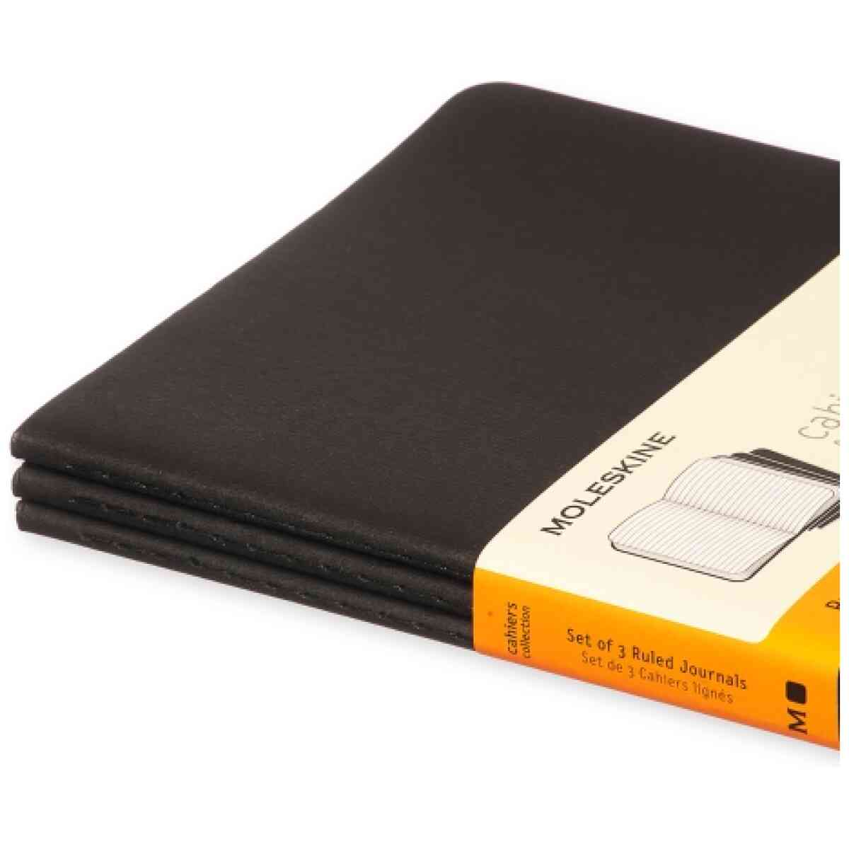 Cahier Journal Linjerad Pocket Svart 3-Pack - Bild 2
