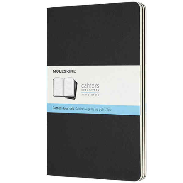 Cahier Journal Dotted Large Svart 3-Pack