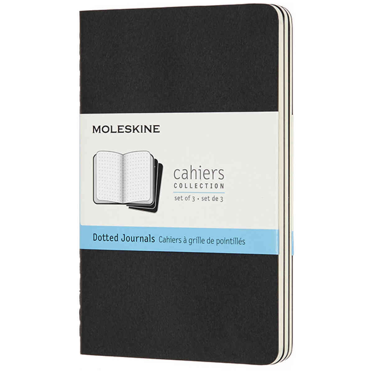 Cahier Journal Dotted Pocket Svart 3-Pack