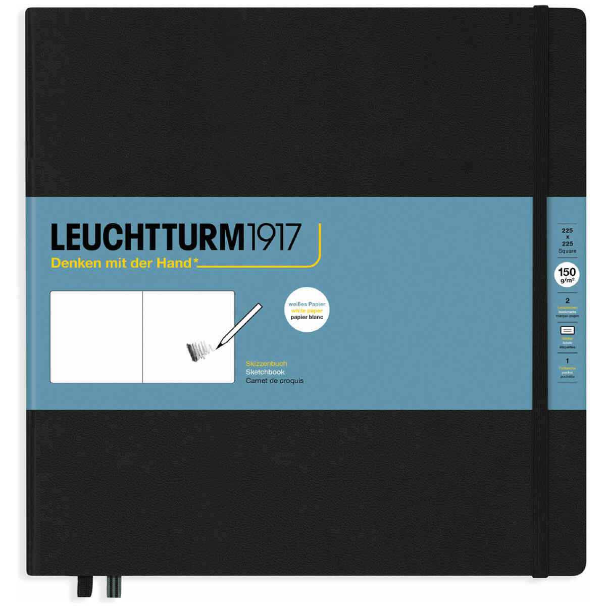 Leuchtturm1917 Sketchbook Square 225x225 Black