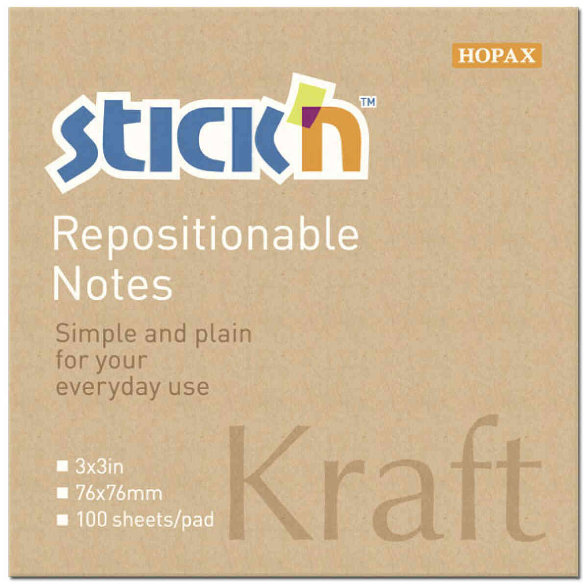 Notisblock 76x76 100 Blad Kraftpapper Brun - Bild 2