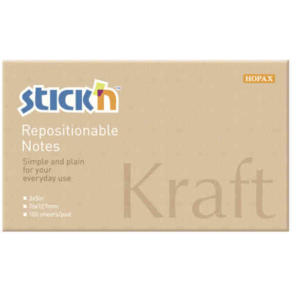Notisblock 76x127 100 Blad Kraftpapper Brun