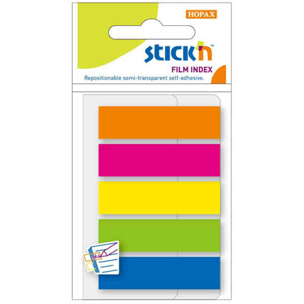 Indexflikar 5st 45x12 25 Blad Sorterat Neon