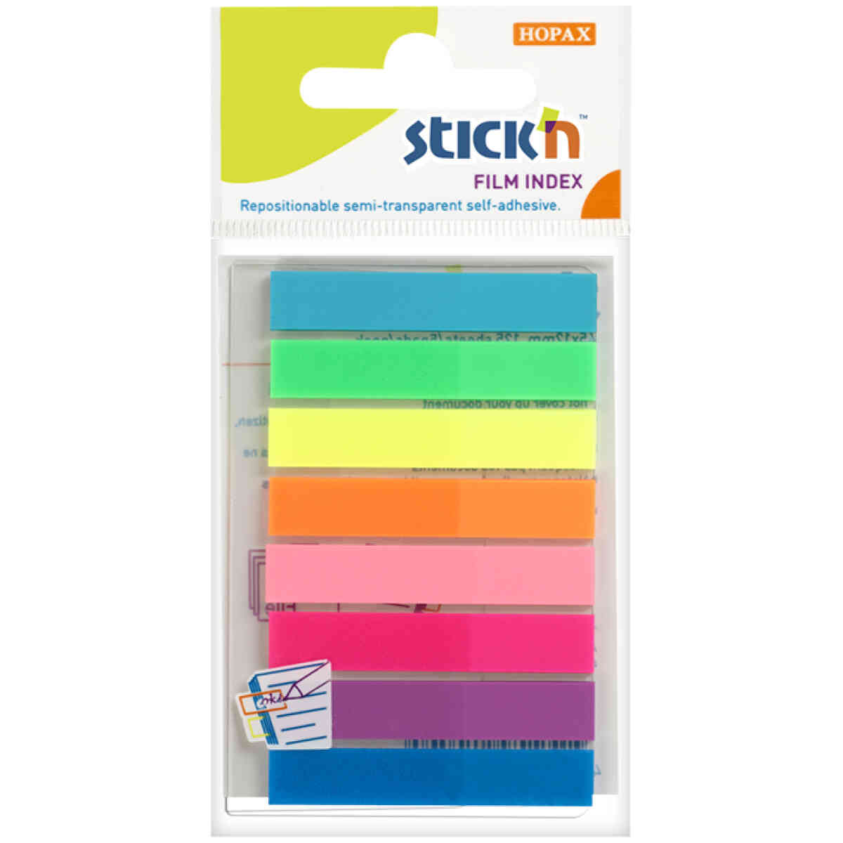 Indexflikar 8st 45x8 20 Blad Sorterat Neon - Bild 2