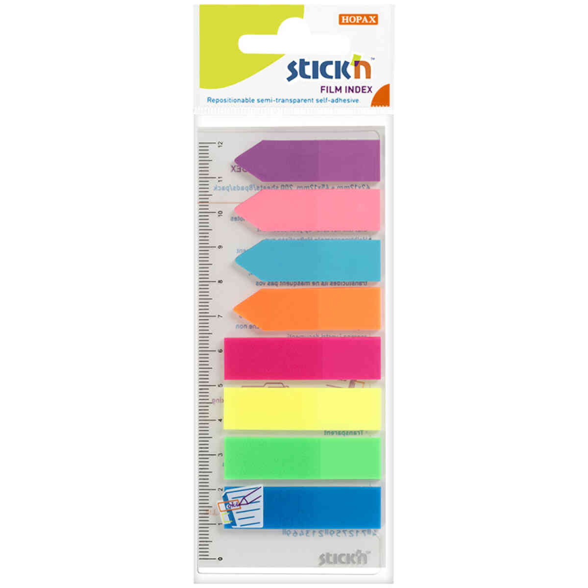 Indexflikar 4st 45x12 4st 42x12 25 Blad Sorterat Neon - Bild 2