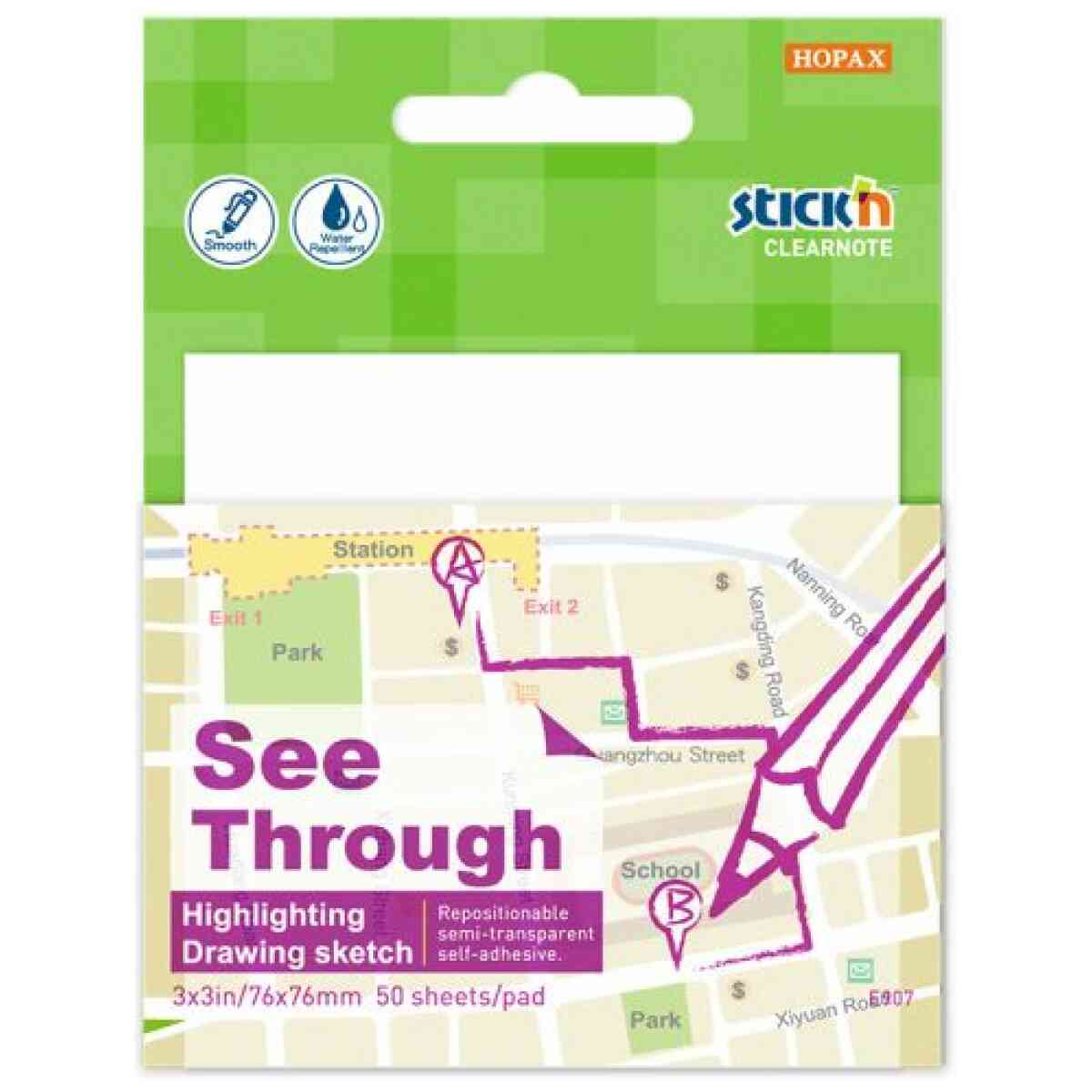 Clearnote Vit 76x76mm 50 Blad