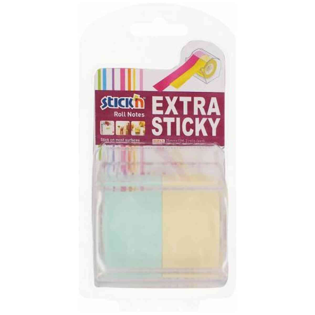 Notisrulle Extra Sticky 25mm x10mtr Sorterat - Bild 3