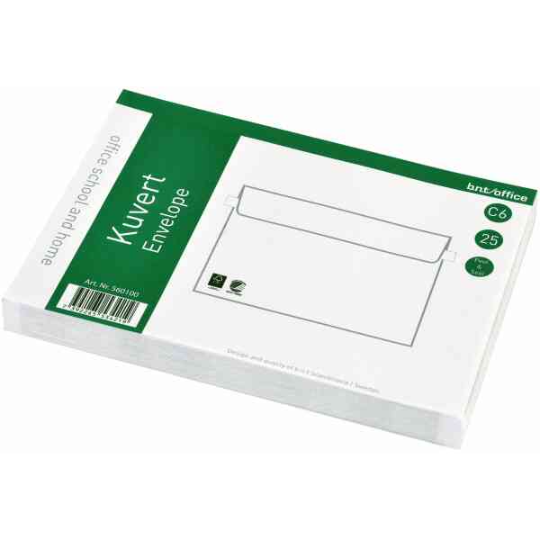 Kuvert C6 Peel & Seal 25st Vita